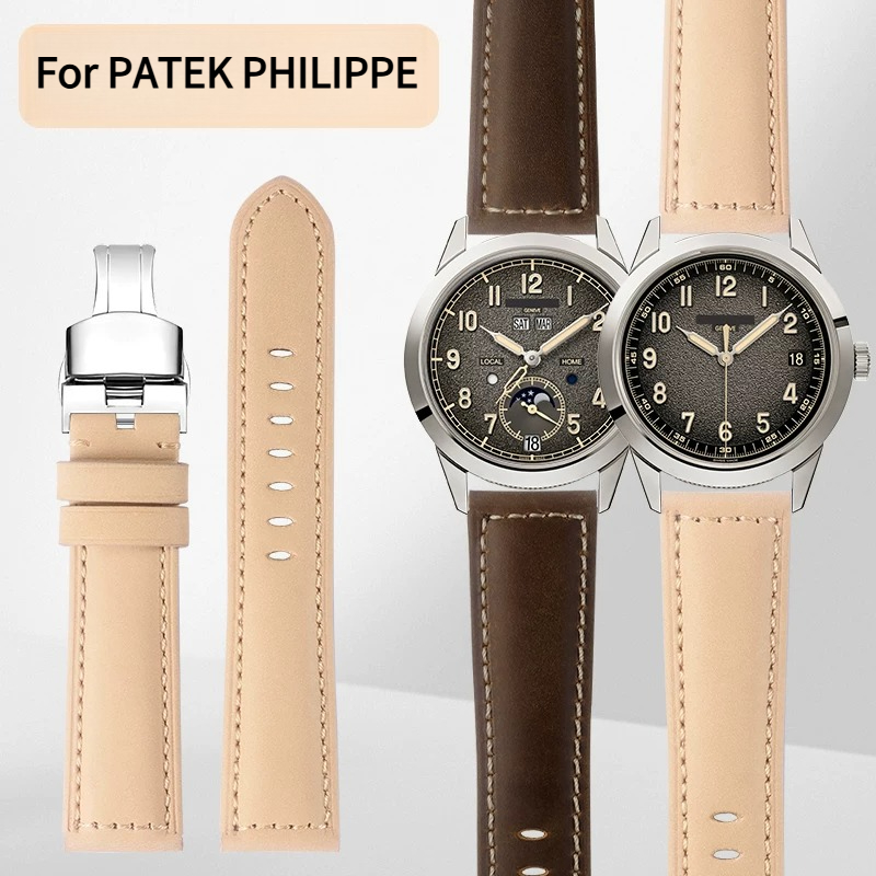 Patek Philippe Watch Calatrava - Verlengde horlogeband echt leer voor originele
