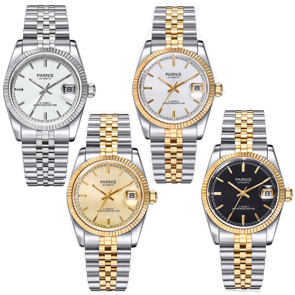 Rolex Watch Datejust - Parnis 36mm automatisch herenhorloge Miyota 8215