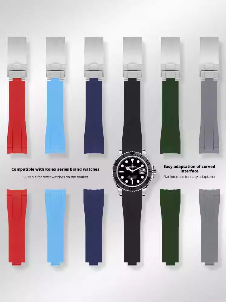 Butterfly Clasp Deployant - Voor Rolex Hoge kwaliteit siliconen horlogeband