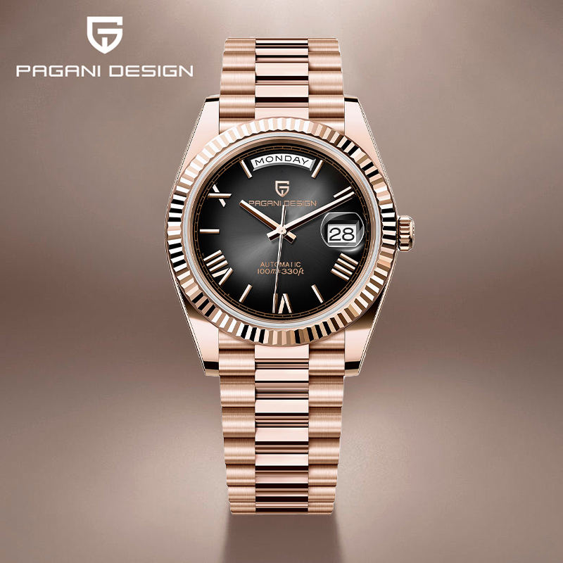 Rolex Watch Datejust - PAGANI DESIGN DD40 Rose Gold Luxe