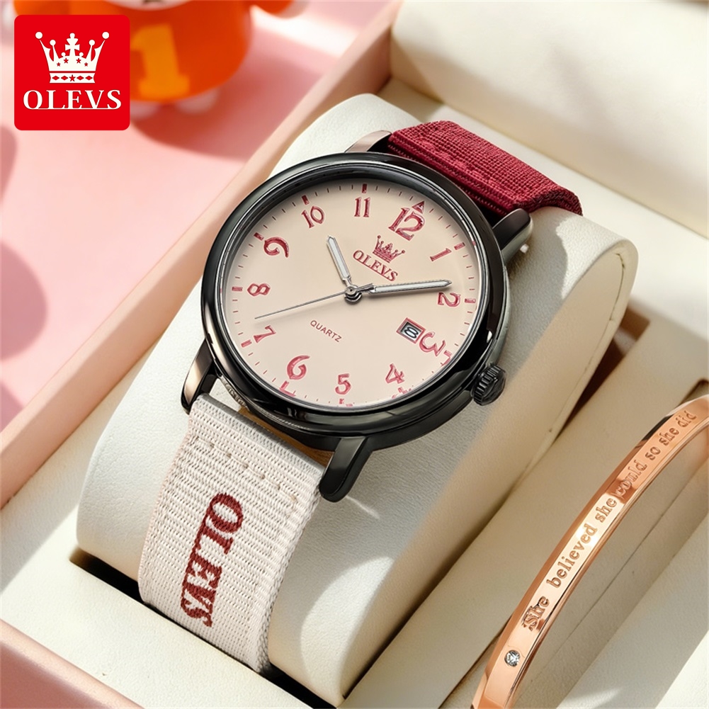 Canvas Strap Watch - OLEVS Gloednieuw mode quartz horloge heren