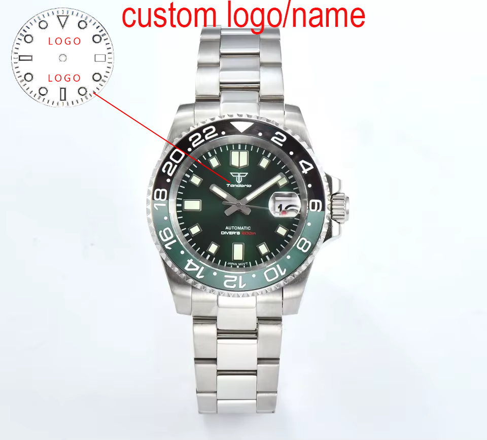 Stainless Bracelet Diver - Aangepaste 40 mm groene duiker herenhorloge