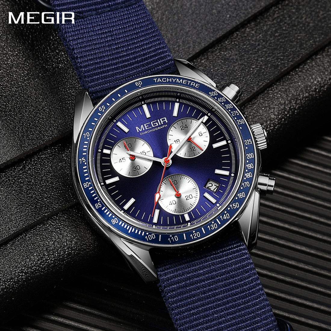 Canvas Strap Watch - MEGIR Chronograaf Canvas Band Mannen Sport