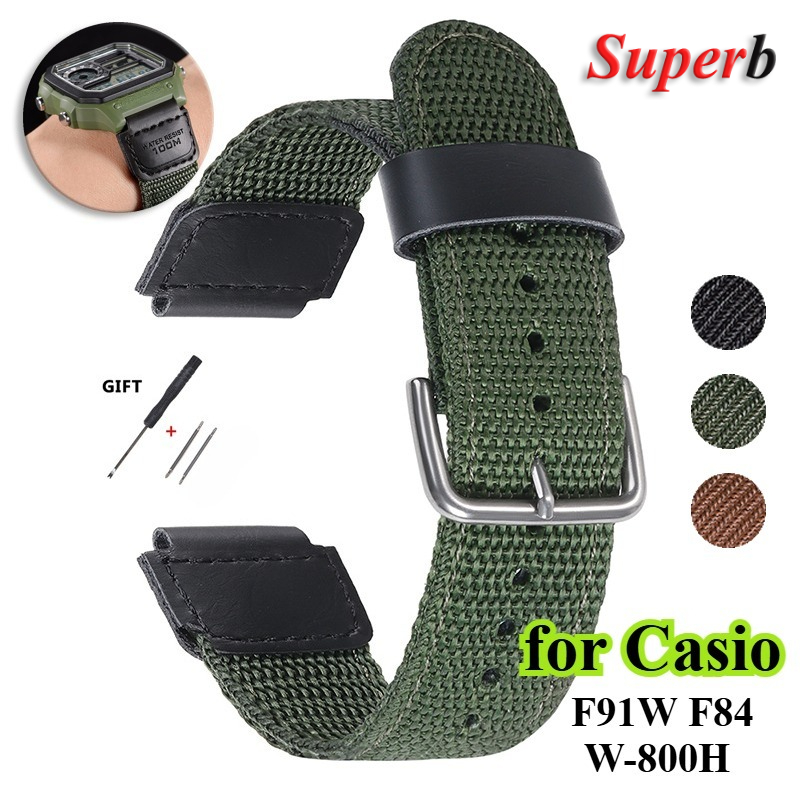 Nato Strap Nylon - 18mm Nylon Horlogeband voor Casio AE1200/1300