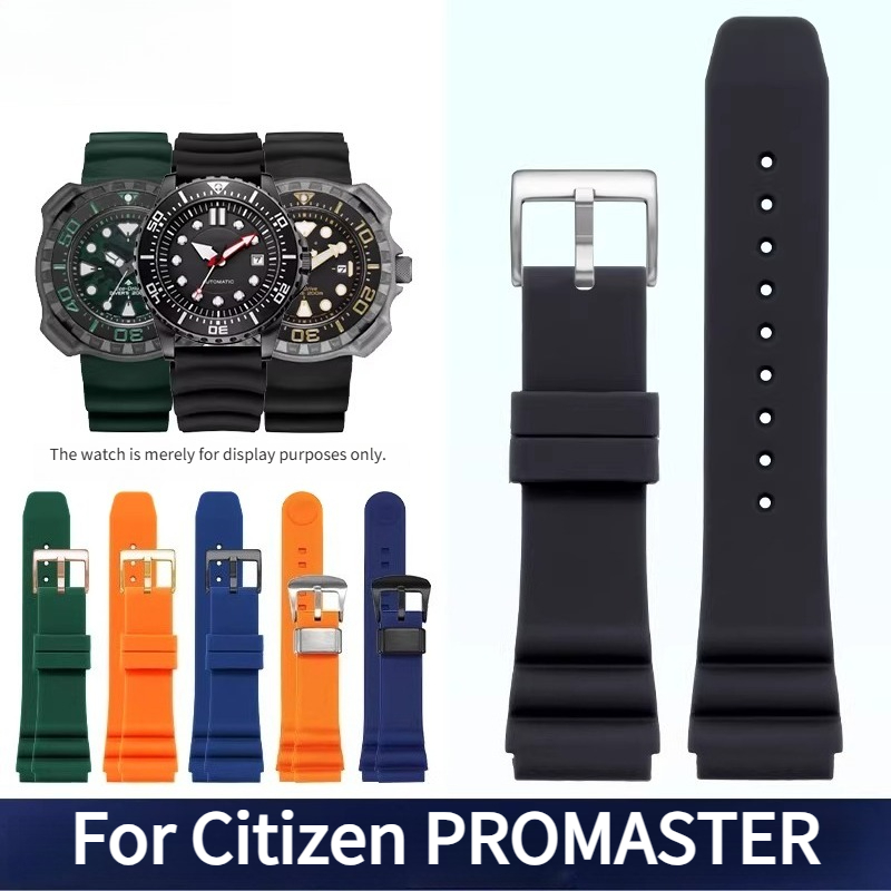 Citizen Watch Promaster - Siliconen horlogeband met bolle rand voor