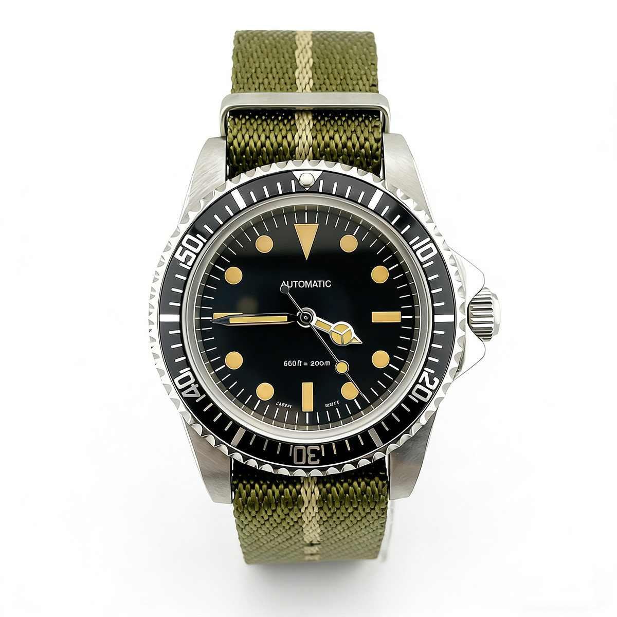Tropic Strap Vintage - 39,5 mm duikershorloge retro horloge saffierglas