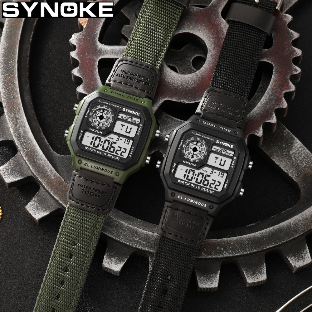 Synoke Outdoor Militair Digita - Canvas Strap Watch recensie en prijs