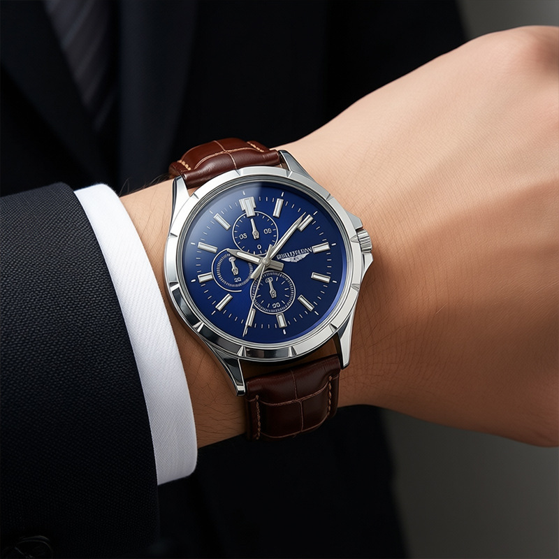Heren chronograaf quartzhorlog - Leather Watch Band Men recensie en prijs