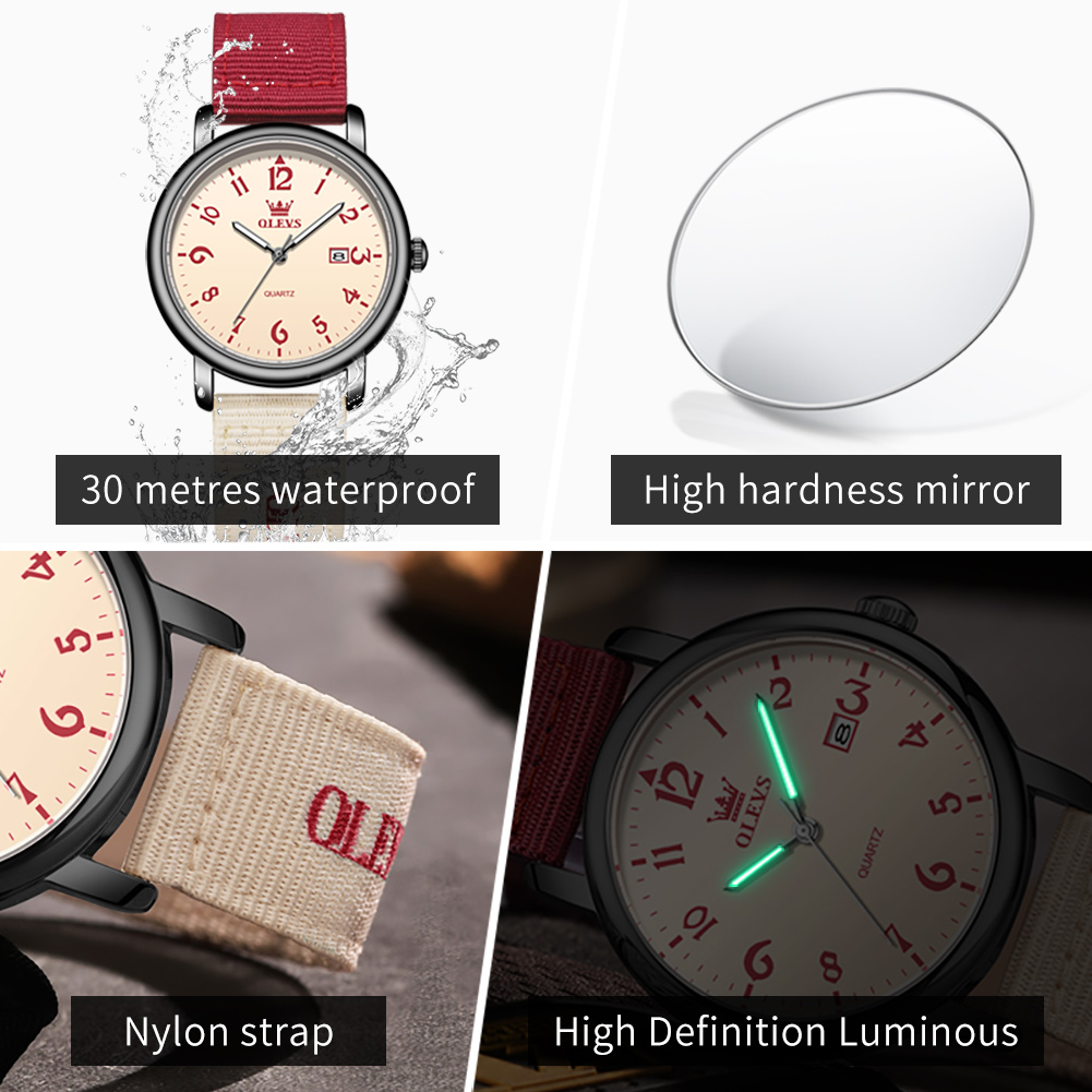 OLEVS Gloednieuw mode quartz h - Canvas Strap Watch recensie en prijs
