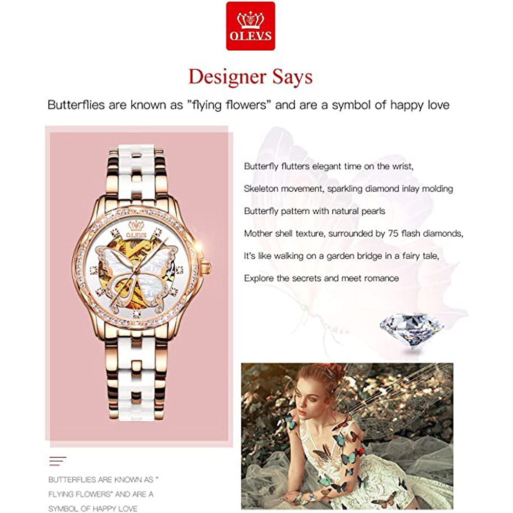 Olevs Vrouwen Automatische Hor - Butterfly Clasp Deployant recensie en prijs